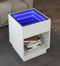 Couchtisch mit Infinity-LED Weiß 40x40x50 cm