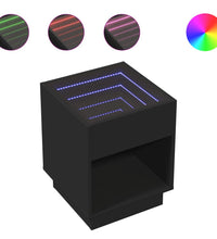 Couchtisch mit Infinity-LED Schwarz 40x40x50 cm