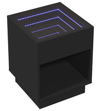 Couchtisch mit Infinity-LED Schwarz 40x40x50 cm