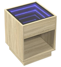 Couchtisch mit Infinity-LED Sonoma-Eiche 40x40x50 cm