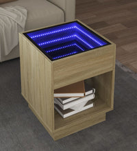 Couchtisch mit Infinity-LED Sonoma-Eiche 40x40x50 cm