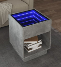 Couchtisch mit Infinity-LED Betongrau 40x40x50 cm