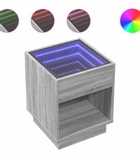 Couchtisch mit Infinity-LED Grau Sonoma 40x40x50 cm