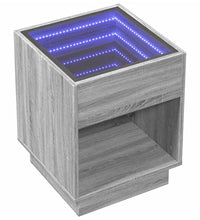 Couchtisch mit Infinity-LED Grau Sonoma 40x40x50 cm