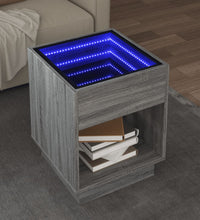 Couchtisch mit Infinity-LED Grau Sonoma 40x40x50 cm