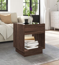 Couchtisch mit Infinity-LED Braun Eichen-Optik 40x40x50 cm