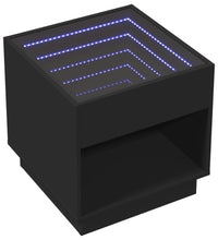 Couchtisch mit Infinity-LED Schwarz 50x50x50 cm