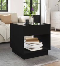 Couchtisch mit Infinity-LED Schwarz 50x50x50 cm