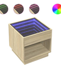 Couchtisch mit Infinity-LED Sonoma-Eiche 50x50x50 cm