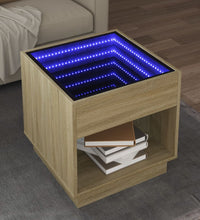 Couchtisch mit Infinity-LED Sonoma-Eiche 50x50x50 cm