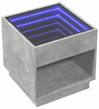 Couchtisch mit Infinity-LED Betongrau 50x50x50 cm