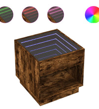 Couchtisch mit Infinity-LED Räuchereiche 50x50x50 cm