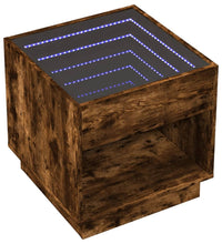 Couchtisch mit Infinity-LED Räuchereiche 50x50x50 cm