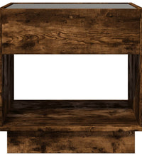 Couchtisch mit Infinity-LED Räuchereiche 50x50x50 cm