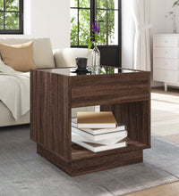 Couchtisch mit Infinity-LED Braun Eichen-Optik 50x50x50 cm