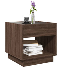 Couchtisch mit Infinity-LED Braun Eichen-Optik 50x50x50 cm