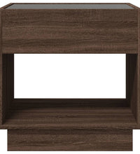 Couchtisch mit Infinity-LED Braun Eichen-Optik 50x50x50 cm