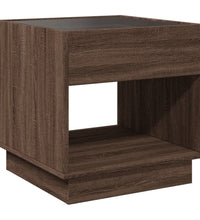 Couchtisch mit Infinity-LED Braun Eichen-Optik 50x50x50 cm