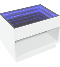 Couchtisch mit Infinity-LED Weiß 70x50x50 cm