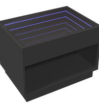 Couchtisch mit Infinity-LED Schwarz 70x50x50 cm