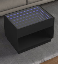 Couchtisch mit Infinity-LED Schwarz 70x50x50 cm