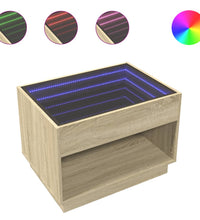 Couchtisch mit Infinity-LED Sonoma-Eiche 70x50x50 cm