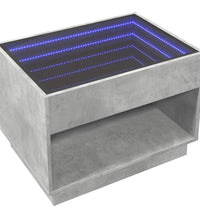 Couchtisch mit Infinity-LED Betongrau 70x50x50 cm