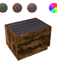 Couchtisch mit Infinity-LED Räuchereiche 70x50x50 cm