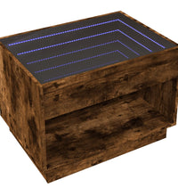 Couchtisch mit Infinity-LED Räuchereiche 70x50x50 cm