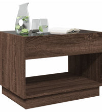 Couchtisch mit Infinity-LED Braun Eichen-Optik 70x50x50 cm