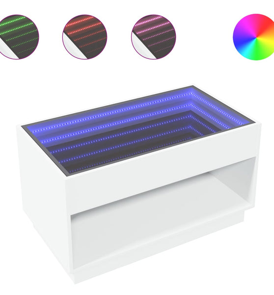 Couchtisch mit Infinity-LED Weiß 90x50x50 cm