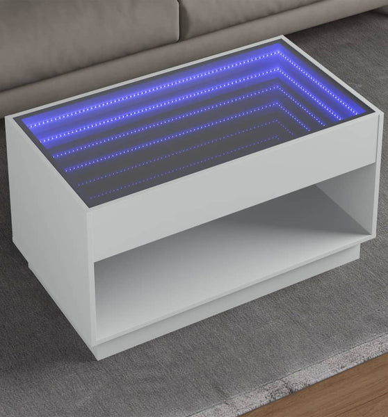 Couchtisch mit Infinity-LED Weiß 90x50x50 cm