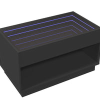 Couchtisch mit Infinity-LED Schwarz 90x50x50 cm