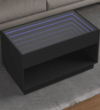 Couchtisch mit Infinity-LED Schwarz 90x50x50 cm