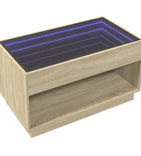 Couchtisch mit Infinity-LED Sonoma-Eiche 90x50x50 cm