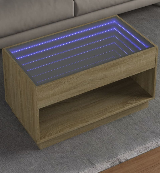Couchtisch mit Infinity-LED Sonoma-Eiche 90x50x50 cm