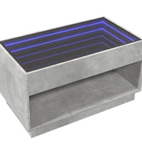 Couchtisch mit Infinity-LED Betongrau 90x50x50 cm