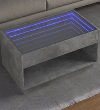 Couchtisch mit Infinity-LED Betongrau 90x50x50 cm