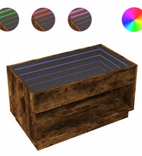 Couchtisch mit Infinity-LED Räuchereiche 90x50x50 cm