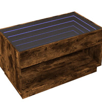 Couchtisch mit Infinity-LED Räuchereiche 90x50x50 cm