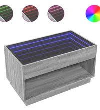 Couchtisch mit Infinity-LED Grau Sonoma 90x50x50 cm