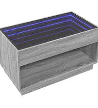 Couchtisch mit Infinity-LED Grau Sonoma 90x50x50 cm