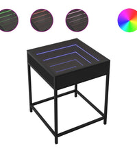 Couchtisch mit Infinity-LED Schwarz 40x40x51 cm