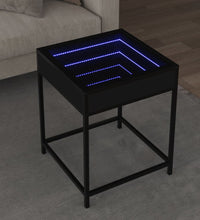 Couchtisch mit Infinity-LED Schwarz 40x40x51 cm