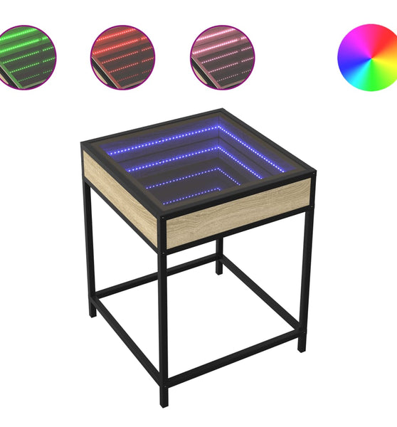 Couchtisch mit Infinity-LED Sonoma-Eiche 40x40x51 cm