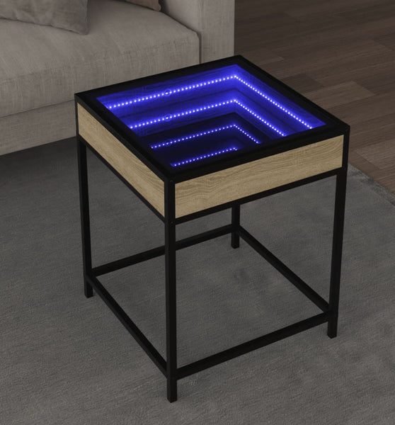 Couchtisch mit Infinity-LED Sonoma-Eiche 40x40x51 cm