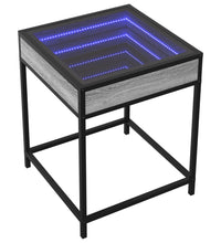 Couchtisch mit Infinity-LED Grau Sonoma 40x40x51 cm