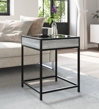 Couchtisch mit Infinity-LED Grau Sonoma 40x40x51 cm