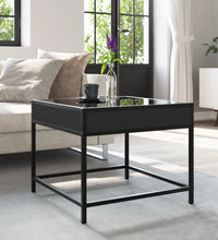 Couchtisch mit Infinity-LED Schwarz 50x50x41 cm