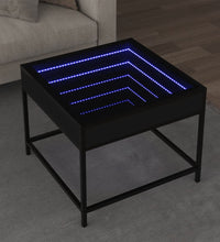 Couchtisch mit Infinity-LED Schwarz 50x50x41 cm